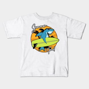 Summer Time! - Surfer Shark - Not Hamlet Design Kids T-Shirt